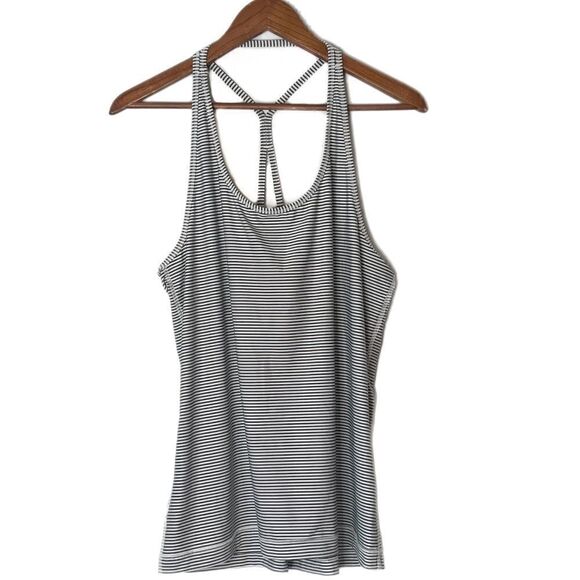 Gap Fit Pull Over Racerback Mini Stripe Tank Top - Picture 2 of 5